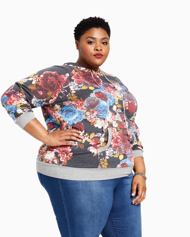 Front of plus size Ana Printed Hoodie by Gilli | Dia&Co | dia_product_style_image_id:117677
